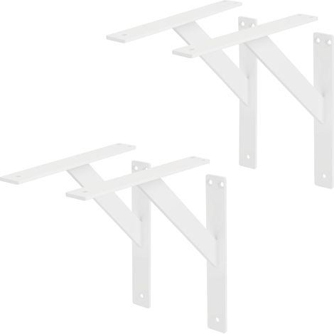 ML-Design 4 Stück Regalhalterung 240x240 mm, Weiß, Aluminium, Schwebende Regalhalterungen, Regalwinkel, Wandhalterung für Regalbrett, Regalträger für Wandmontage, Wandregal Wandkonsole Regalstütze