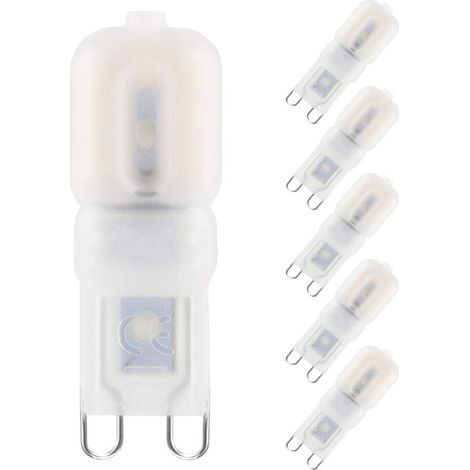 Ampoule LED G9 3W 300LM 3000K Blanc chaud, équivalent halogène 30W, sans scintillement, non dimmable, 360°, AC220-240V, lot de 6 (1/5)