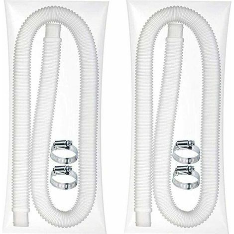 BUNTHAUS PA Manguera flexible universal para piscina - Manguera de repuesto para piscinas elevadas - Incluye 2 tubos de bomba de filtro blandos con 4 abrazaderas metálicas (diámetro: 32 mm, longitud:  (1/4)
