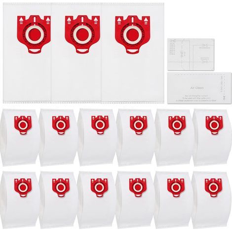 12sacs + 2 filtres Sac d'aspirateur FJM pour Miele 9917710 Hyclean 3D Efficiency Hoover Sacs de rechange pour aspirateur Miele FJM Miele Compact C2 C1 Complete C1 C2 C3 S241 S290 S300i S500 S700 S6 (1/4)