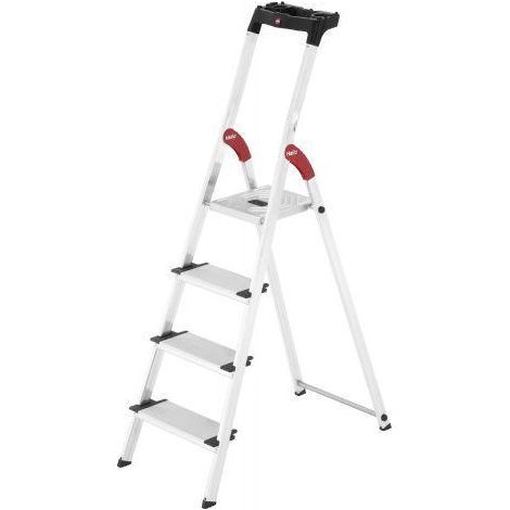Escalera tijera aluminio peldaño ancho XXL EasyClix (4 peldaños) R HAILO