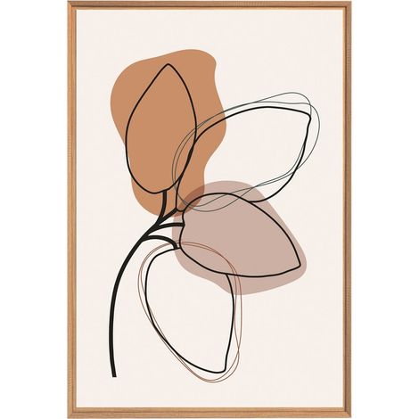 Tableau mural encadré illustration d'une fleur 65x97 cm - Tableau Mural Décoratif - Image Encadrée Imprimée en HD - Impression 65x97 cm sur Fibres de Bois FSC - Finition Mate - Fabriqué en France (1/5)