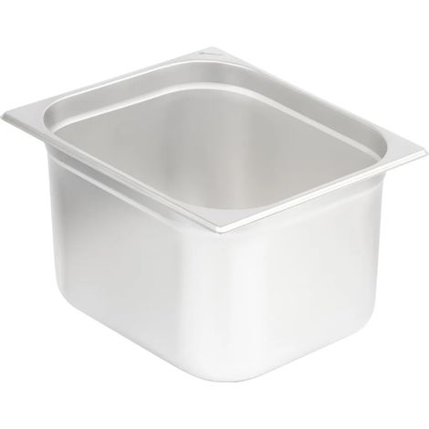 Récipient repas GN 2/3, hauteur 200 mm, en acier inoxydable, adapté aux chafing dishes. (1/4)