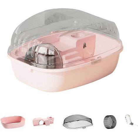 Cage pour hamster, jouet pour courir et patiner, château transparent, convient aux petits animaux tels que les souris, les hamsters et les cochons d'Inde. (Accessoires C) (1/5)