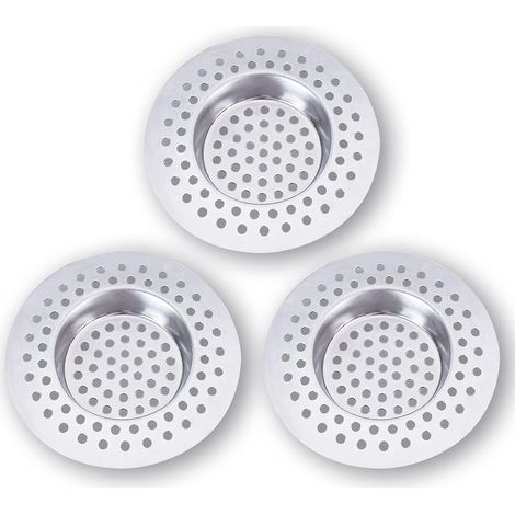 Filtre Evier - Acier Inoxydable 410 - 7,5 x 7,5 cm - Pour Cuisine Salle De Bain Douche Baignoire - Lot De 4 (1/5)