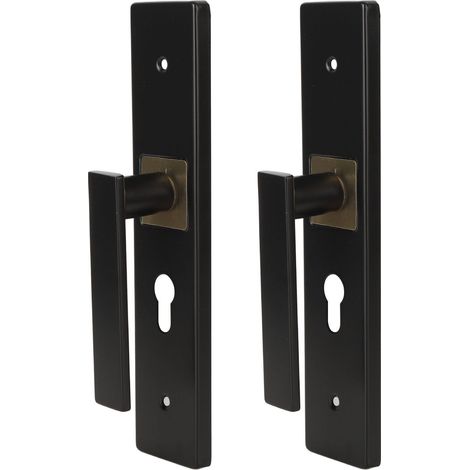 Ensemble de verrouillage de chambre à coucher, mobilier de maison, toilettes, silencieux, alliage d'aluminium avec poignée, noir et or (1/5)