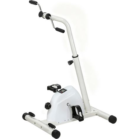 Vélo de rééducation pour les bras et les jambes avec hauteur et résistance réglables, écran LCD, blanc (1/5)