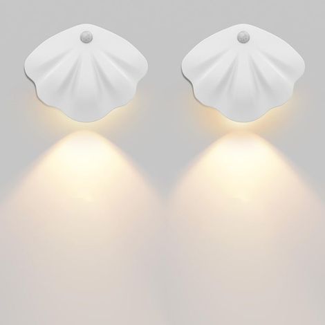 Lot de 2 appliques murales intérieures rechargeables détecteur de mouvement sans fil (1/5)
