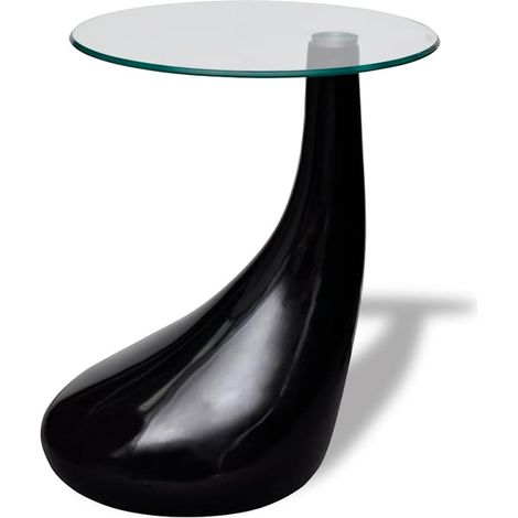 Maison Exclusive - Couchtisch mit Runder Glasplatte Hochglanz Sch