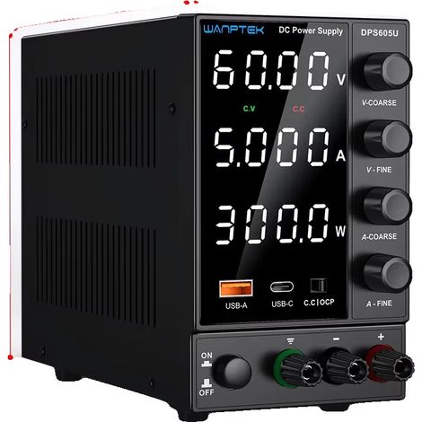 Fuente de alimentación, voltaje ajustable, puerto USB-A/Tipo-C, DPS 60V 5A 300W, enchufe EU-b de 220V (1/2)
