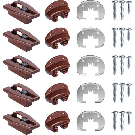 Kit di riparazione e sostituzione per guide per cassetti (5 pezzi) - Compatibile con il sistema di guide Kenlin Rite-Trak II per cassettiere e comodini. (1/4)