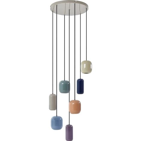 [GEBRAUCHT] B-Ware Lucande Hängeleuchte Narion Rund 7 Flammig Bunt Metall Deckenlampe Lampe Spot679