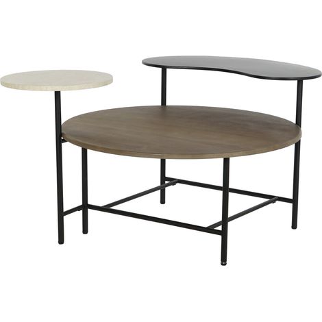 Mesa Centro Metal Mdf 118X90X61 Negro MB205985 (1/5)