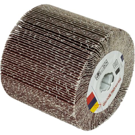 Rodillo abrasivo con aletas para satinado 100x120 mm gr 80