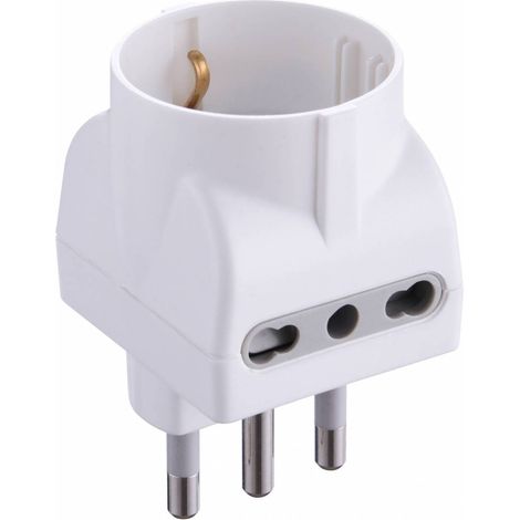 Adaptateur triple 16A + T avec 2 prises bypass + 1 prise schuko IP20