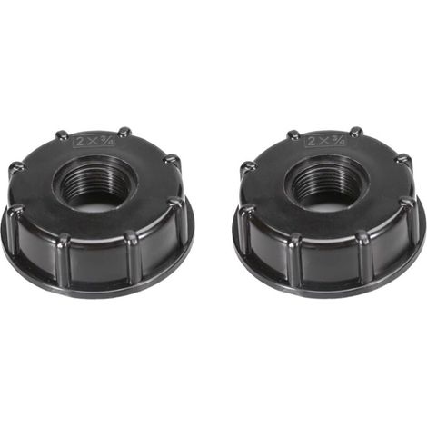 2 Pièces Adaptateur IBC Bouchon S60x6 - Connecteur de Réservoir IBC 3/4 Pouce - Adaptateur IBC Bouchon s60x6 pour cuve 1000 litres 3/4 Pouce