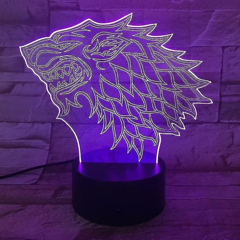 Lampe de chevet LED 3D Game of Thrones à changement de couleur