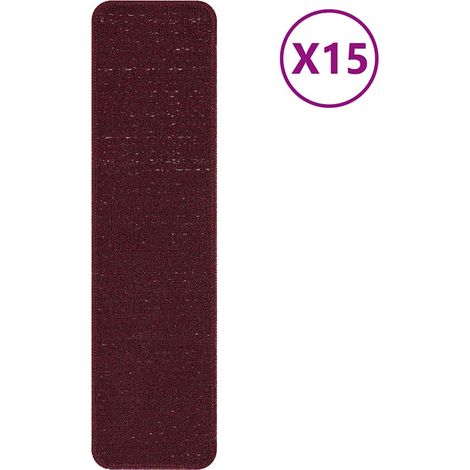 Tapis Antidérapants pour Escaliers 15 pcs,Marches d'escalier Bordeaux 75 x 20 cm CFW112909 (1/5)