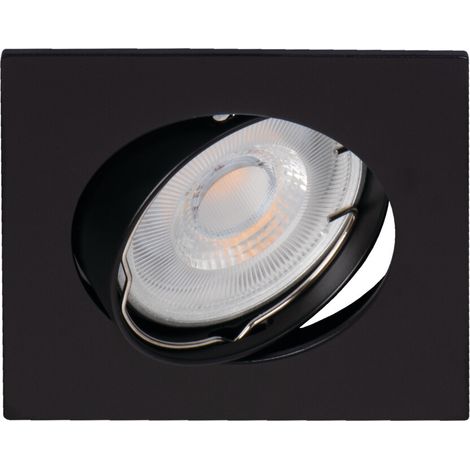 Kanlux – Plafonnier encastré rond en aluminium noir mat – Ø81mm – Faisceau 15° – Compatible ampoules GU5.3 et GU10 – Installation encastrée (1/3)