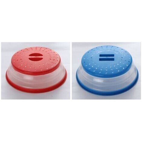 Microwave Cloche, 2PCS Foldable Microwave Cloche, Colander Wave with Steam Holes for Fruits and Vegetables, Anti-Steam Cloche Lid and Strainer Function (1/4)