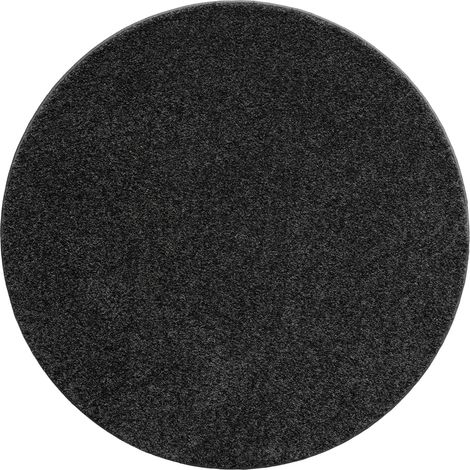 FLOORNOVO Hochflor Teppich rund einfarbig - Ø 160 cm - Besonders Weicher Teppich Wohnzimmer & Badezimmerteppich - Pflegeleicht - vielseitig einsetzbar im Innenbereich (1/2)