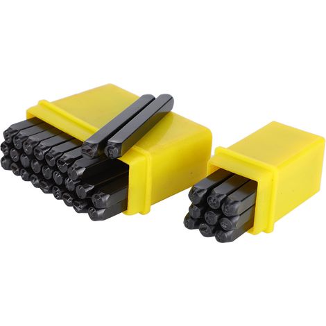 36 pièces poinçons en acier carbone pour gravure chiffres 0-9 et lettres A-Z avec étuis (5mm) (1/5)