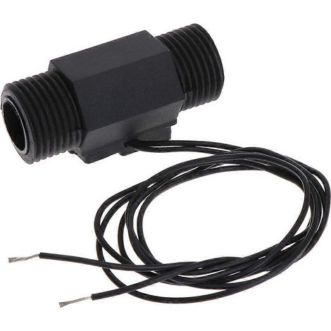 FS-131 Détecteur de débit d'eau magnétique avec capteur d'eau et interrupteur de protection, débit 0,75-5 L/min, 24 V CC, 1 A, boîtier en plastique noir pour machine de découpe (1/5)
