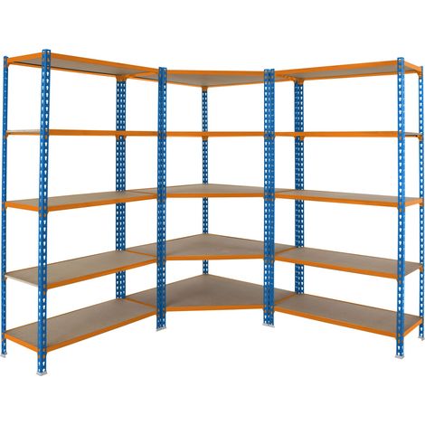 Simonrack PACK MADERCLICK étagère d'angle bleu orange bois (1/5)