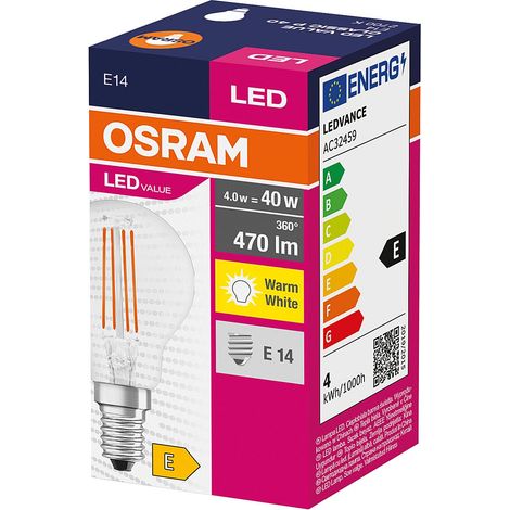 LED-Glühbirne E14 4W 470 lm A45 OSRAM Parathom Value Classic 4058075438590 2700K Warmweiß (1/3)