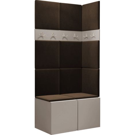 Conjunto para recibidor Pinis I, Manila 04, 186x84x46cm, Aglomerado laminado, Tapiz, Colocada, Montada en la pared
