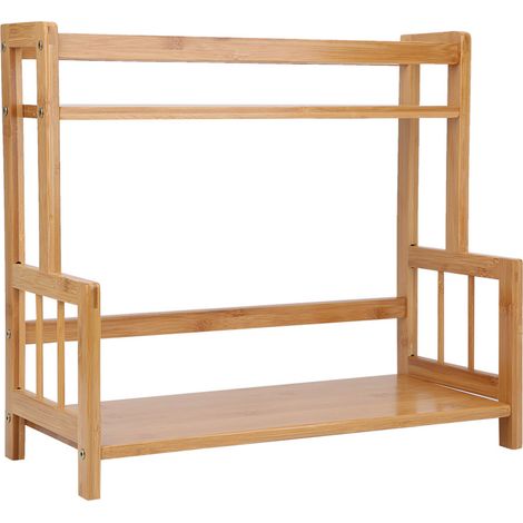 Étagère de rangement multifonctionnelle pour condiments, épices, couteaux, planches à découper, en bambou. (1/5)