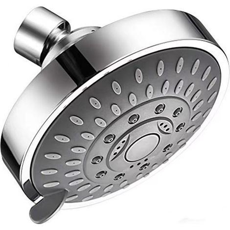 Douche ronde 15cm, pommeau compressé en ABS, confort optimal même à faible pression, fixation murale ou plafond, design compact, jet doux et régulier. (1/4)