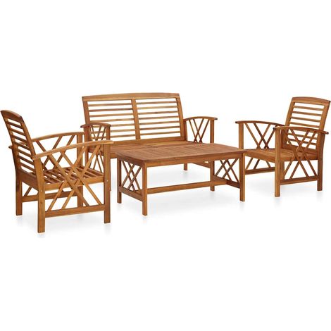 Juego de muebles de jardín 4 piezas madera maciza de acacia vidaXL
