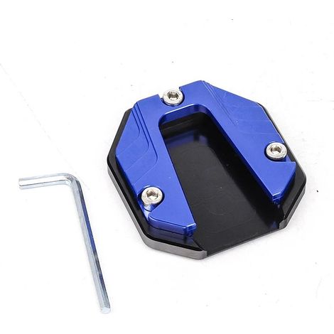 (bleu)Rallonge de béquille latérale en alliage d'aluminium pour scooter, moto ou vélo : base élargie antidérapante, puissance maximale (1/4)