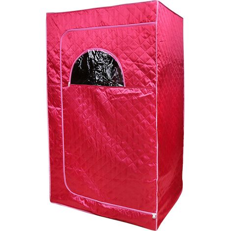 1000W cabine de sauna à vapeur mobile cabine de sauna à chaleur sauna sauna à domicile -2.5L 100 80 170cm (rouge) (1/5)