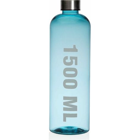 Bouteille d'eau inox bleue 1500 ml – Résistante et design élégant – Pour boissons fraîches et sûres toute la journée