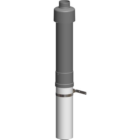 ATEC Dachhochführung DN80/125 L=650mm für WhitePoly konzentrisch schwarz, 711758