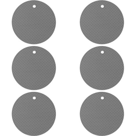 Dessous de verre en silicone pour boissons – antidérapants, antiadhésifs, restent en place, plateau profond – évitent d'endommager les meubles et les plateaux de table (gris) (1/5)