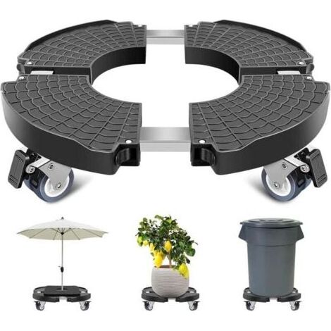Support à plantes sur roulettes, réglable, charge maximale 150 kg. Chariot à roulettes. Pot de fleurs d'intérieur. Support pour pots de fleurs, plantes et parasols. (1/4)