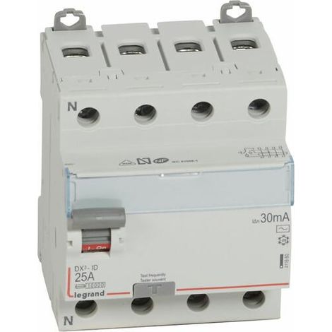 411660 Legrand  Interrupteur Différentiel Tétrapolaire 25a Type Ac 30ma - 4 Modules