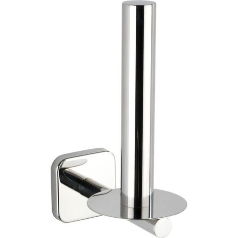 Porte-papier toilette mural WENKO Mezzano, acier inox brillant, rangement WC 7,5x18,5x12,5 cm (1/4)