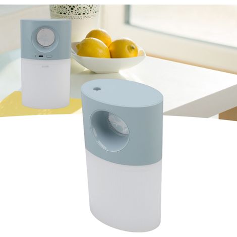 Mini humidificateur portable à atomisation de 350 ml avec veilleuse d'ambiance, rechargeable par USB, bleu (1/5)
