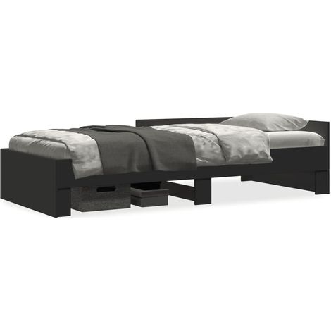 Maison Exclusive - Bettgestell Schwarz 75x190 cm Holzwerkstoff