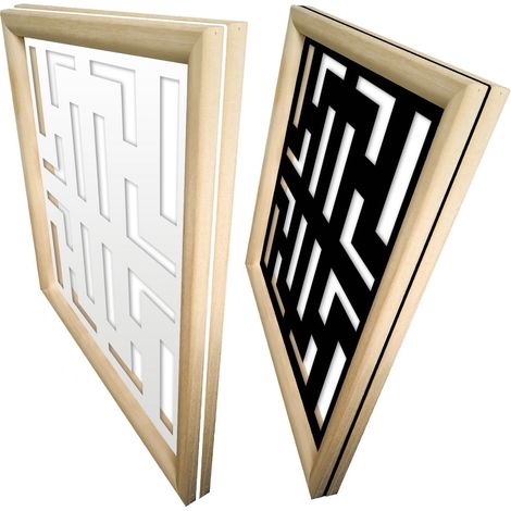 NO WAY - Modules décoratifs en bois et PVC - Couleur : blanc - Dimension : 48x48 cm