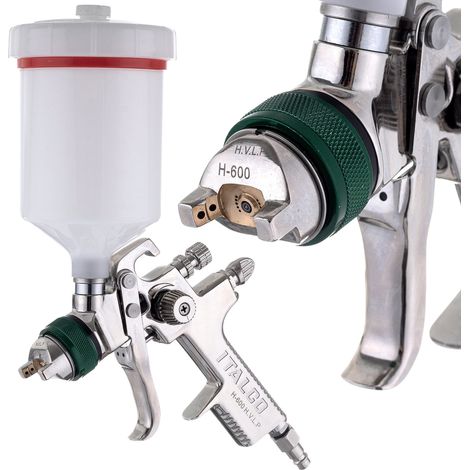 Pistola a spruzzo per verniciatura Italco H-600 HVLP, 1,4 mm, serbatoio da 600 ml, pressione 2-3 BAR. (1/5)
