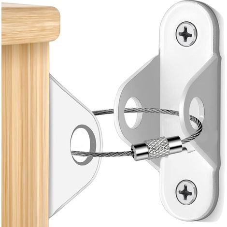 Set di fissaggio antiribaltamento per mobili (2 pezzi) - Protezione antiribaltamento per armadi, librerie e scaffali (1/2)