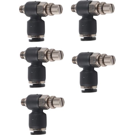 Vanne d'étranglement à angle droit type L, raccord rapide, coude pratique, vanne de régulation du débit d'air 4-M5 (1/5)