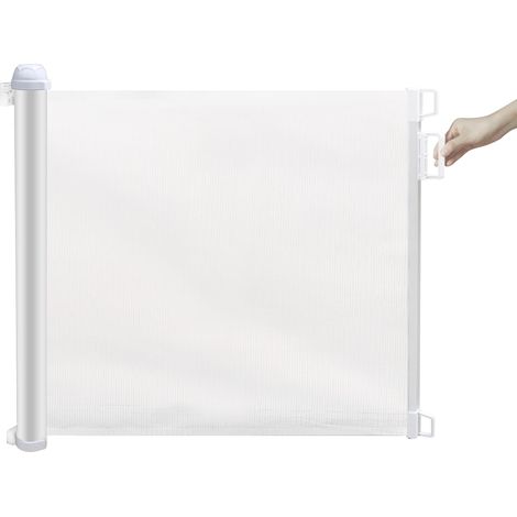 Cancelletto Bambini Barriera di Protezione Riavvolgibile 130x8x88 cm Fadi Luxe Bianco (1/2)