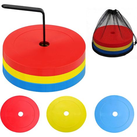 Lot de 24 disques de marquage de 15 cm - Support d'organisation - Marqueurs de sol plats et antidérapants - Pour football, basketball, handball et entraînement (1/5)