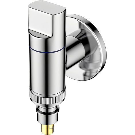 (Silver) Robinet de Machine à Laver, Vanne D'angle en Laiton pour Machine à Laver,Vannes D'arrêt D'angle en Acier Inoxydable pour Machine à Laver (1/5)